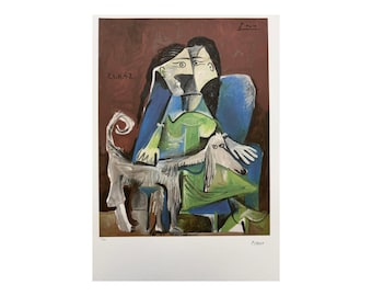 PABLO PICASSO - Femme au chien - signed, certificate, limited edition 30/200, 50 x 70 cm, #pablopicasso #art #cubism