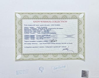 アンディウォーホル財団認定印鑑定書 アンディ・ウォーホル - 馬 - 署名入り、エディション 50/100、38 x 56