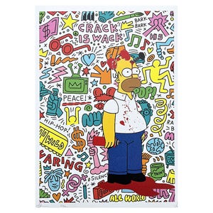 MORTE NYC - Homer Simpson - assinado, certificado (coa), edição limitada, datado, 32 x 45 cm, #deathnyc #arte #giclée #impressão #banksy