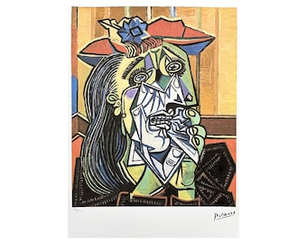 ピカソの「泣く女」リトグラフ：証明書付きサイン入りポップアート