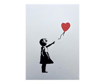 BANKSY - Niña con globo - edición numerada x/150, 50 x 70 cm #banksy #grabado #artecallejero #regaloartístico #paredartística