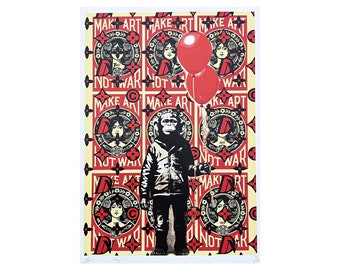 DEATH NYC - Make Art Not War - signed, certificate, numbered - limited edition, dating, 32 x 45 cm, #deathnyc #art #giclée #signed