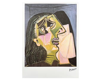 抽象画 人物画 「泣く女」　MW サイン入り Amazon.co.jp: パブロ・ピカソ「泣く女」浴室用抽象画アート
