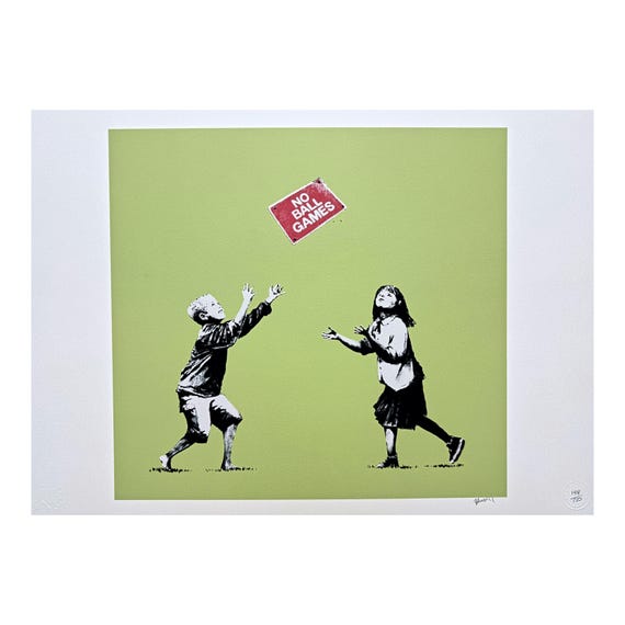 BANKSY - No Ball Games - Numbered Edition X/150, 70 X 50 Cm