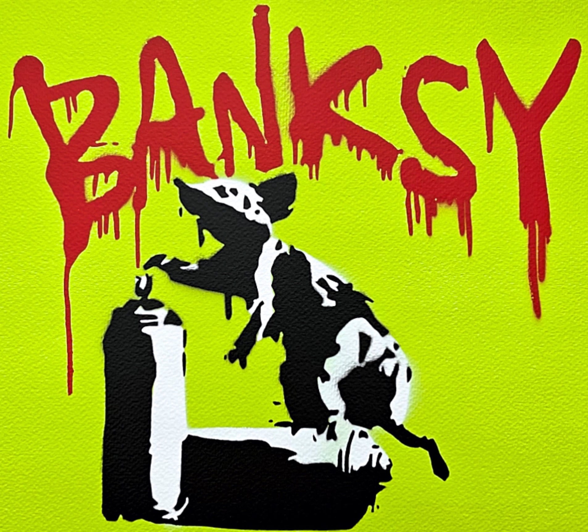 BANKSY/NOT BANKSY - Rat With Spray Cans - Original Spray Paint