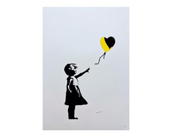 バンクシー「Girl with Balloon 3D」リトグラフ、証明書、サイン入り