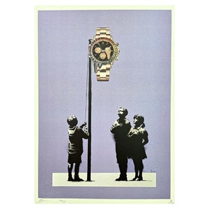 DEATH NYC - Banksy Vs Watch - assinado, certificado, numerado - edição limitada, datado, 32 x 45 cm, #deathnyc #arte #giclée #assinado