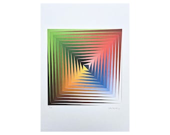 VICTOR VASARELY - Vonal prim - signed, numbered edition 122/500, 35 x 50 cm, #victorvasarely #artwall #artprint #opart #artgift