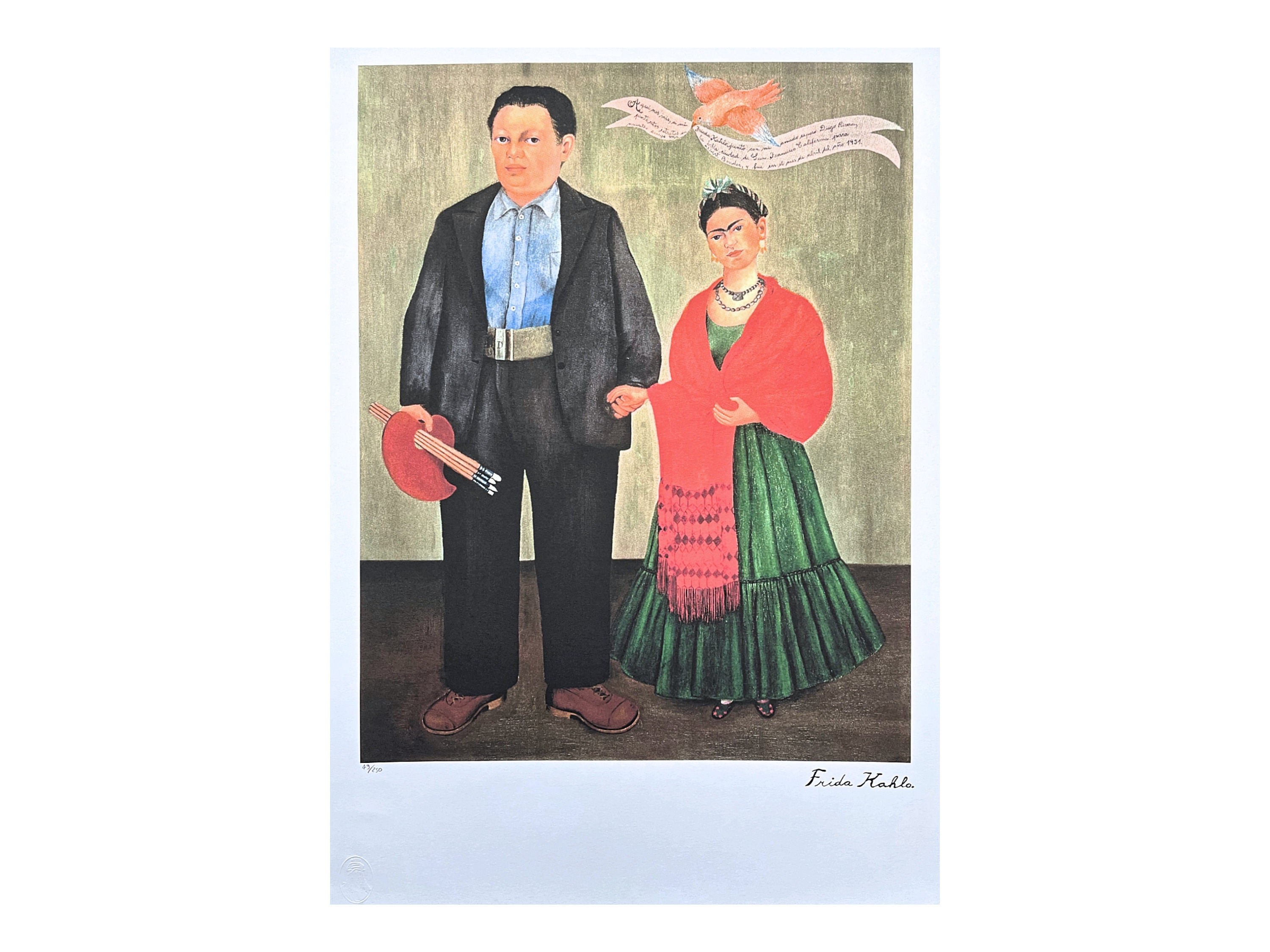 FRIDA KAHLO - Frida and Diego Rivera - Signed, Certificate (coa)+