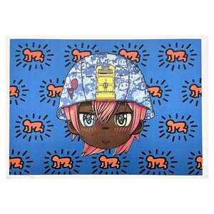 DEATH NYC - Anime boy and baby - assinado, certificado (coa), numerado - edição limitada, datado, 45 x 32 cm, #deathnyc #art #giclée