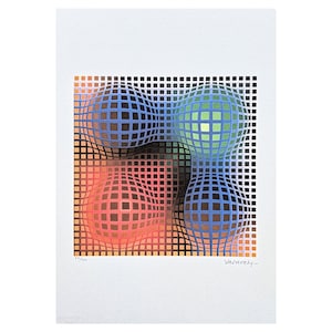 VICTOR VASARELY - Vega Arny - firmado, certificado, edición limitada 77/500, 35 x 50 cm #victorvasarely #artprint #artwall #opart imagen 1