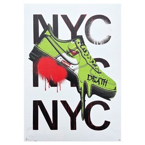 DEATH NYC - Tênis - assinado, certificado (coa), numerado - edição limitada, datado, 32 x 45 cm, #deathnyc #arte #giclée #impressão #assinado