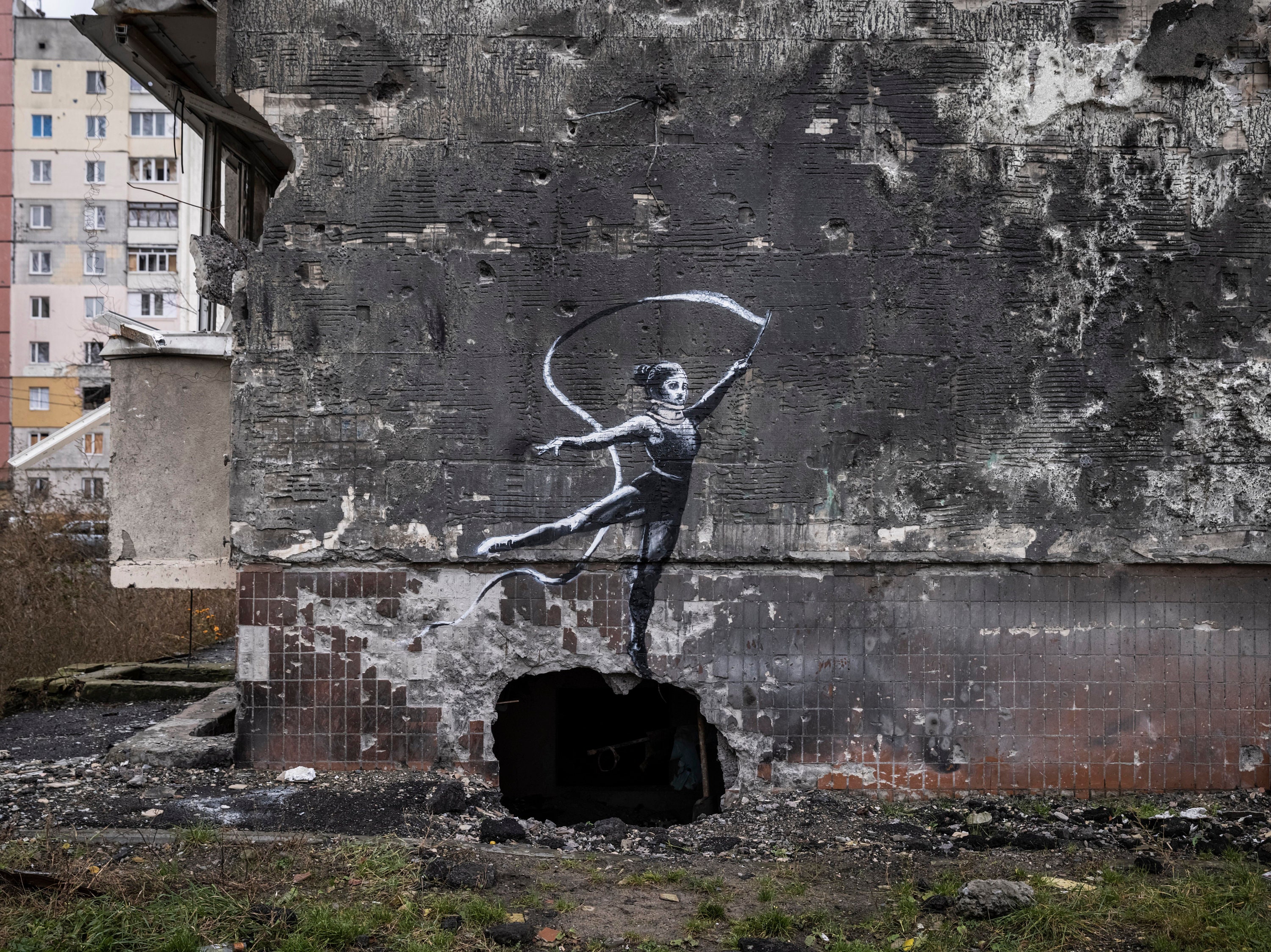 BANKSY/NOT BANKSY - 女性体操選手 - オリジナルスプレーペイント
