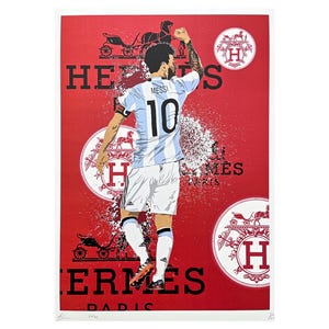 DEATH NYC - Messi em traje de futebol - assinado, certificado (coa), edição limitada, datado, 32 x 45 cm,#deathnyc #arte #giclée