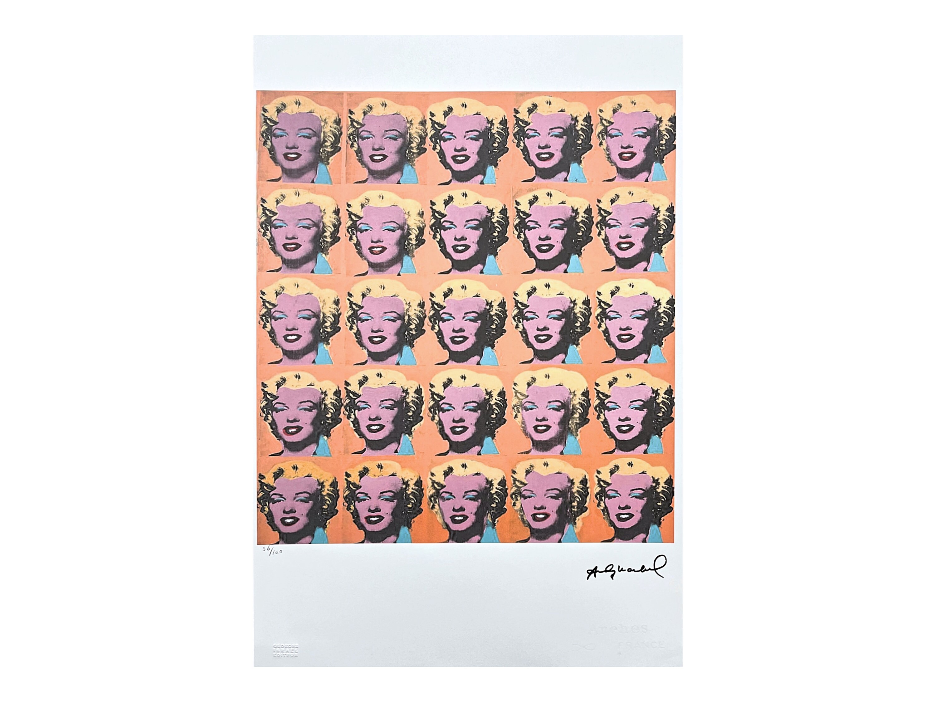 ANDY WARHOL - Marilyn Monroe - Signed, Numbered Edition 56/100, 38