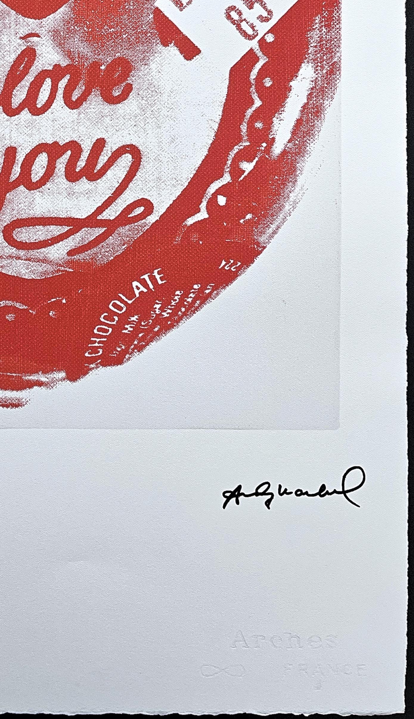 ANDY WARHOL - I Love You - Signed, Numbered Edition 20/100, 38 X