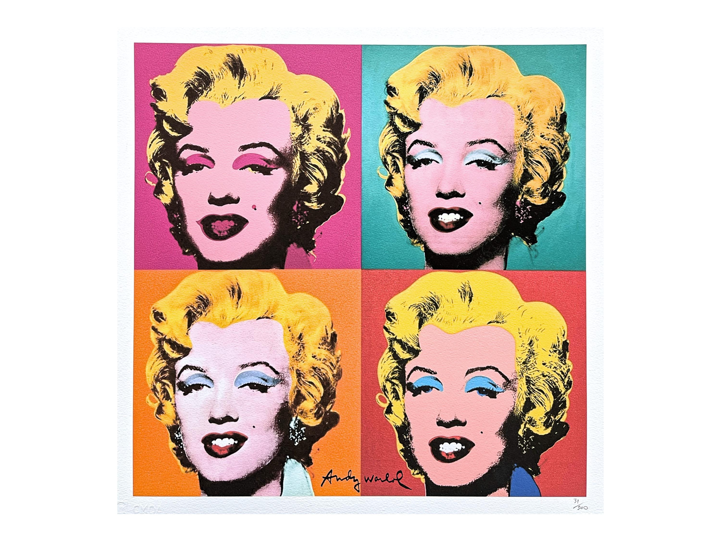 ANDY WARHOL - 4x Marilyn Monroe - Signed, Numbered Edition 31/500