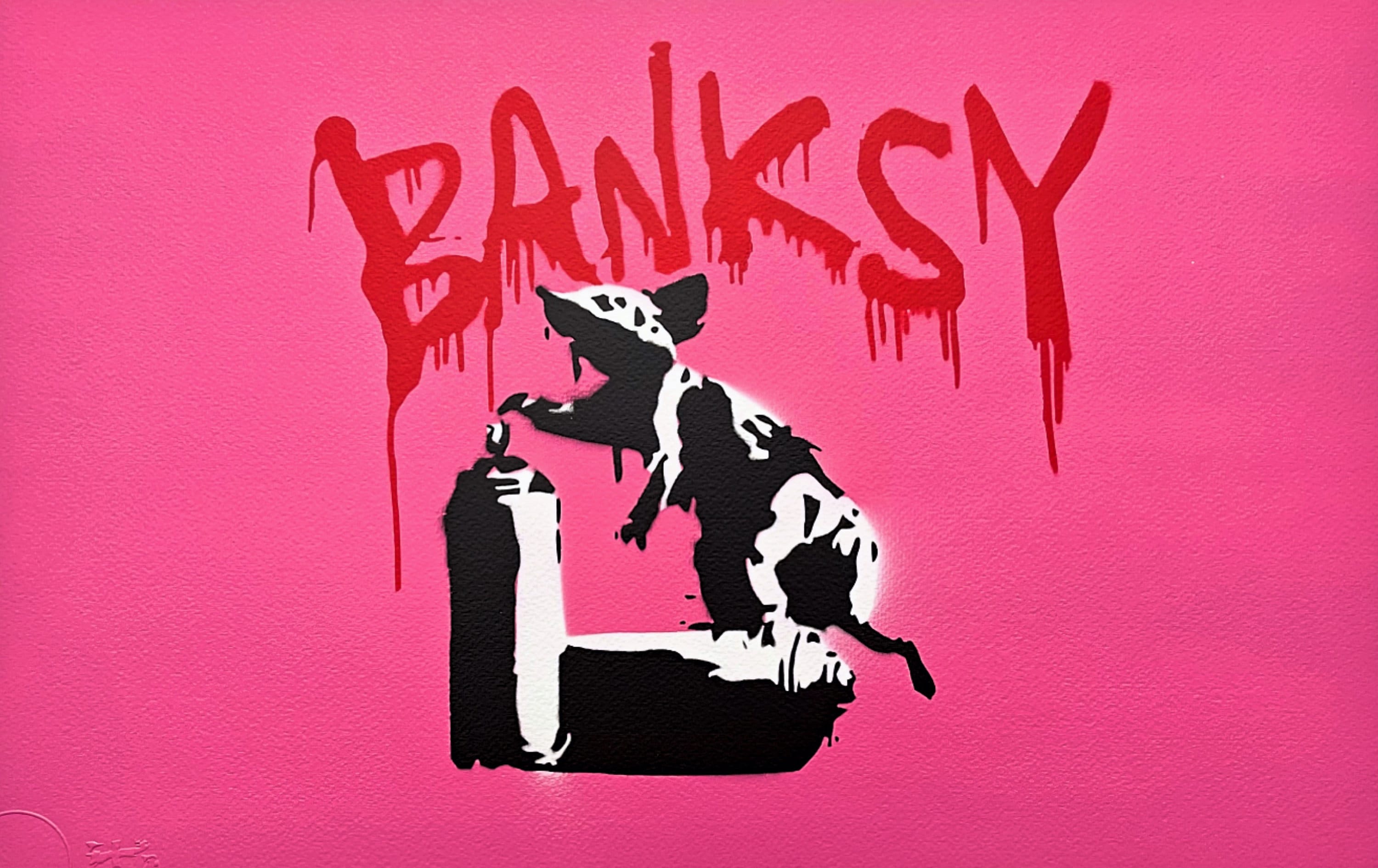 BANKSY/NOT BANKSY - Rat With Spray Cans - Original Spray Paint