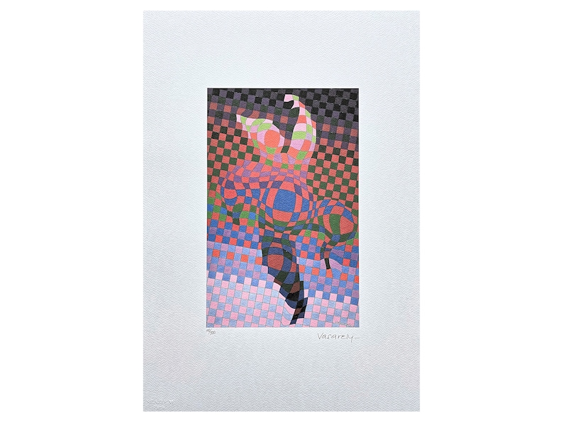 VICTOR VASARELY - Panderlak - signed, numbered edition 110/500, 35 x 50 cm, #victorvasarely #artprint #artwall #opart #artgift image 1
