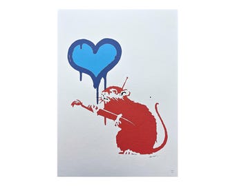 Banksy, Love Rat, Hand Signed Lithograph - Etsy UK