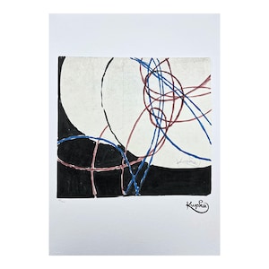 FRANTIŠEK KUPKA - Fugue in two colors IV - signed, certificate, limited edition 76/350, 50 x 70 cm, #frankkupka #kupka #artwall #art
