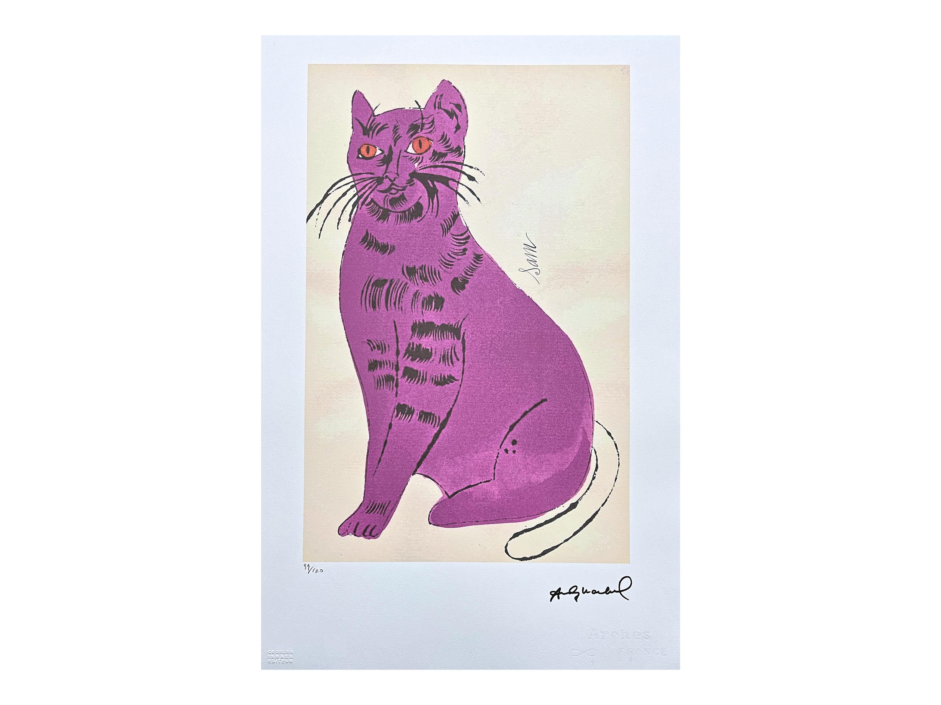 【模写】【限定100部・証明書付】Andy Warhol「Sam（パープル）」 模写】【限定100部・証明書付】Andy Warhol「Sam（パープル