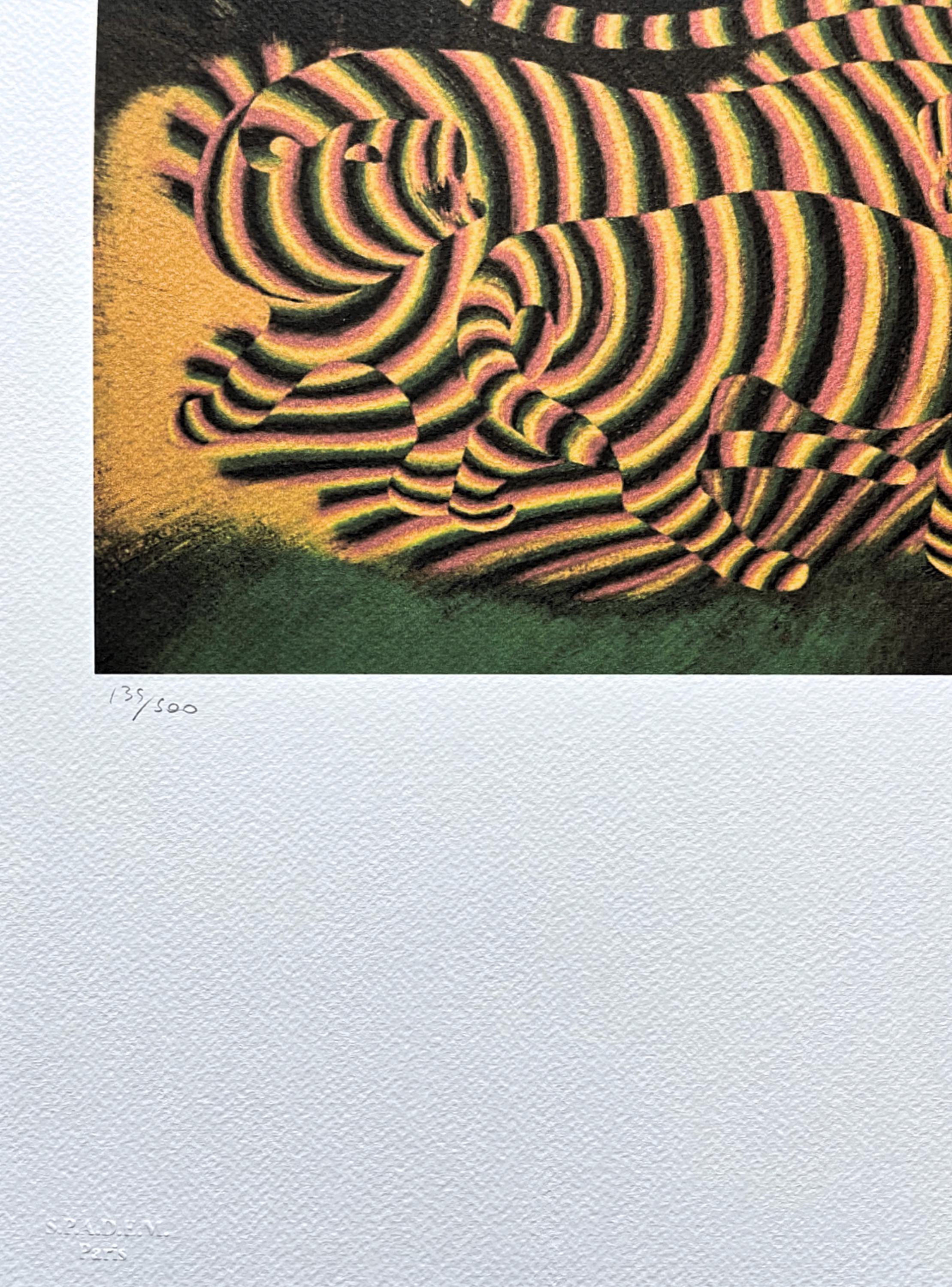 VICTOR VASARELY (after) - Two Tigers - Signed, Numbered Edition
