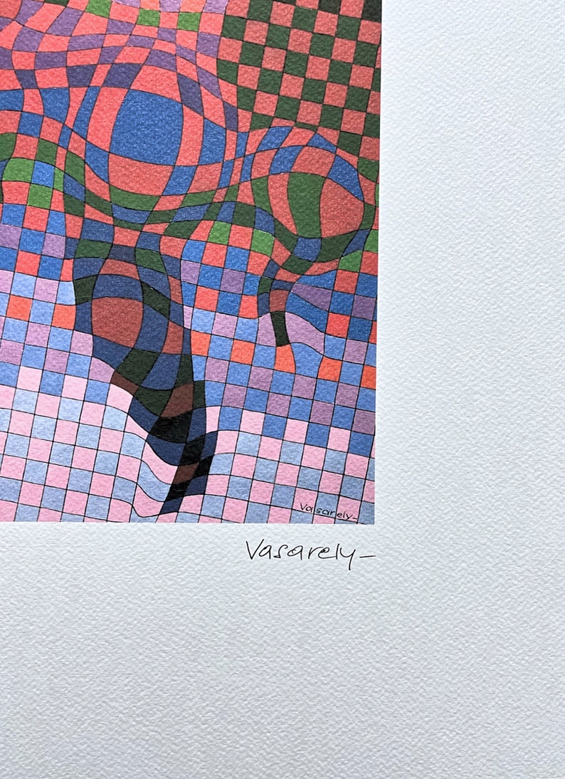 VICTOR VASARELY - Panderlak - signed, numbered edition 110/500, 35 x 50 cm, #victorvasarely #artprint #artwall #opart #artgift image 4