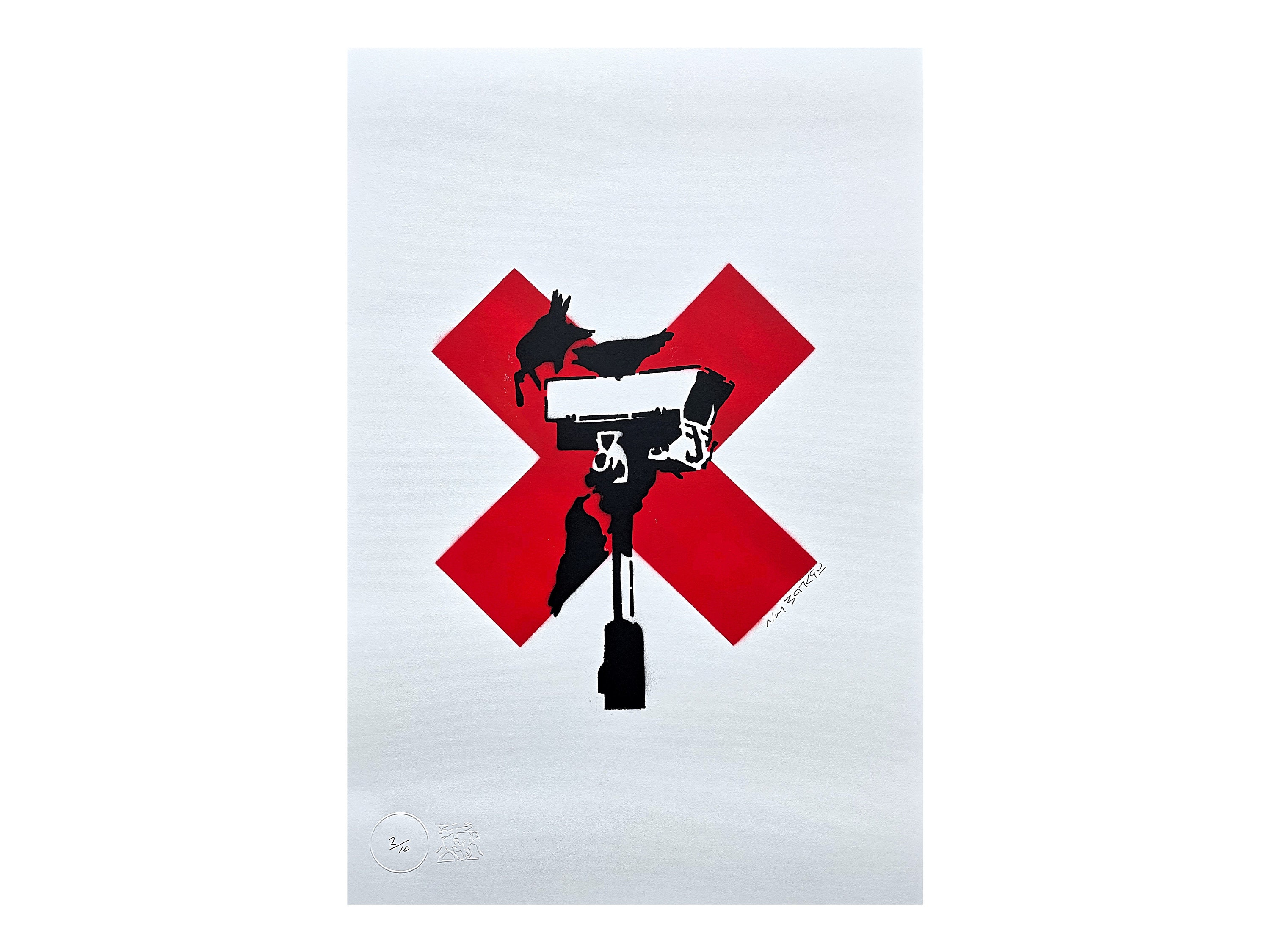 BANKSY/NOT BANKSY - C C Tv Crows - Original Spray Paint