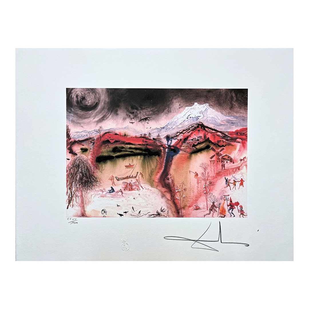サルバドール・ダリ - 第四の季節 - 署名入り、限定版、66 x 50 cm