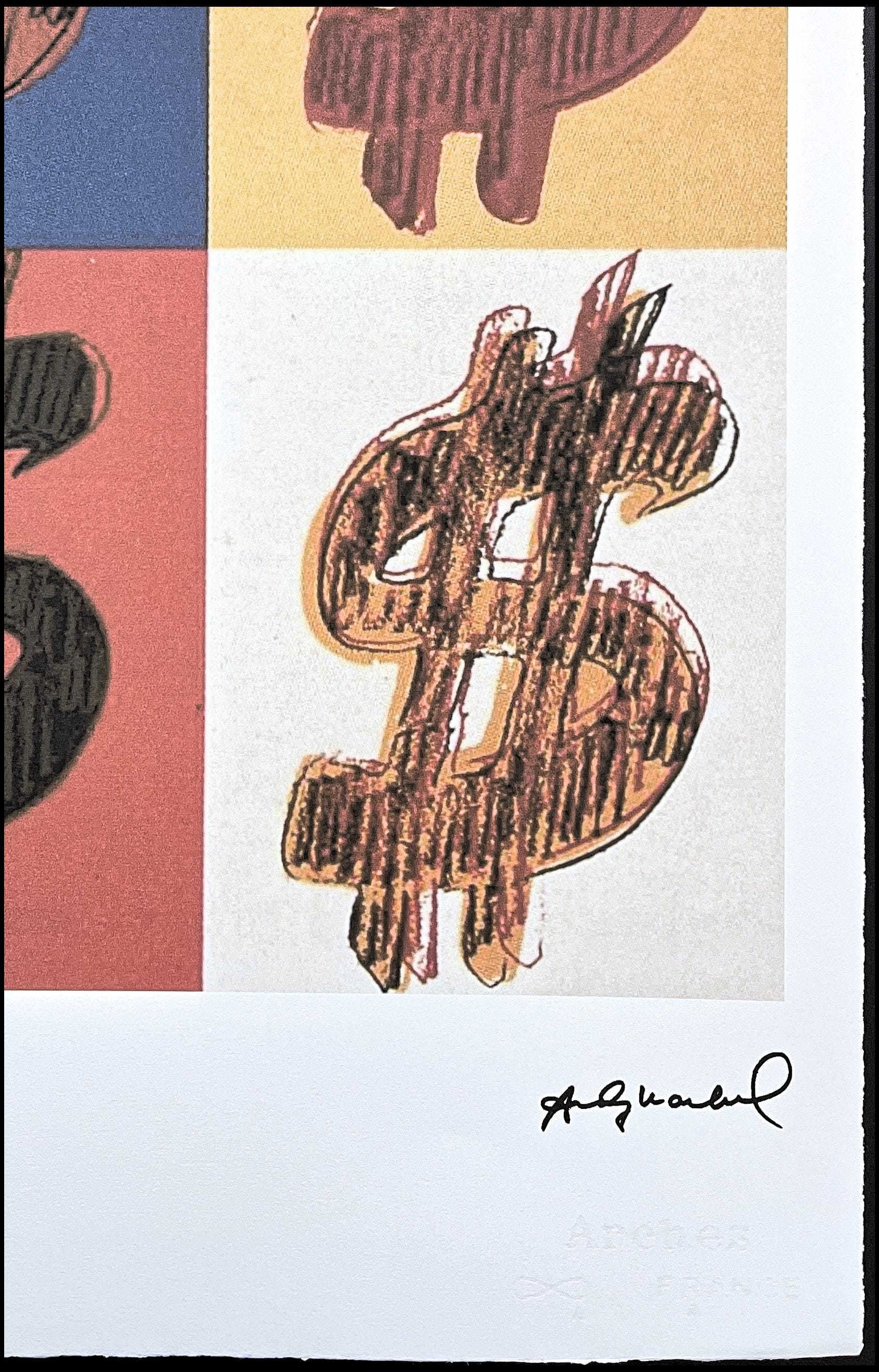アンディ・ウォーホル - 4x Dollar Sign - サイン入り、エディション10