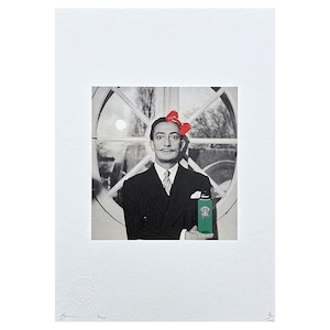 DEATH NYC - Salvador Dali e spray - assinado, certificado (coa), edição limitada, datado, 32 x 45 cm, #deathnyc #giclée