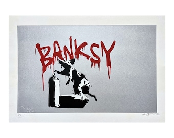BANKSY/NOT BANKSY - Rat with spray cans - Original spray paint, certificate (coa), signed, limited edition 1/1 #banksy #notbanksy #artwall