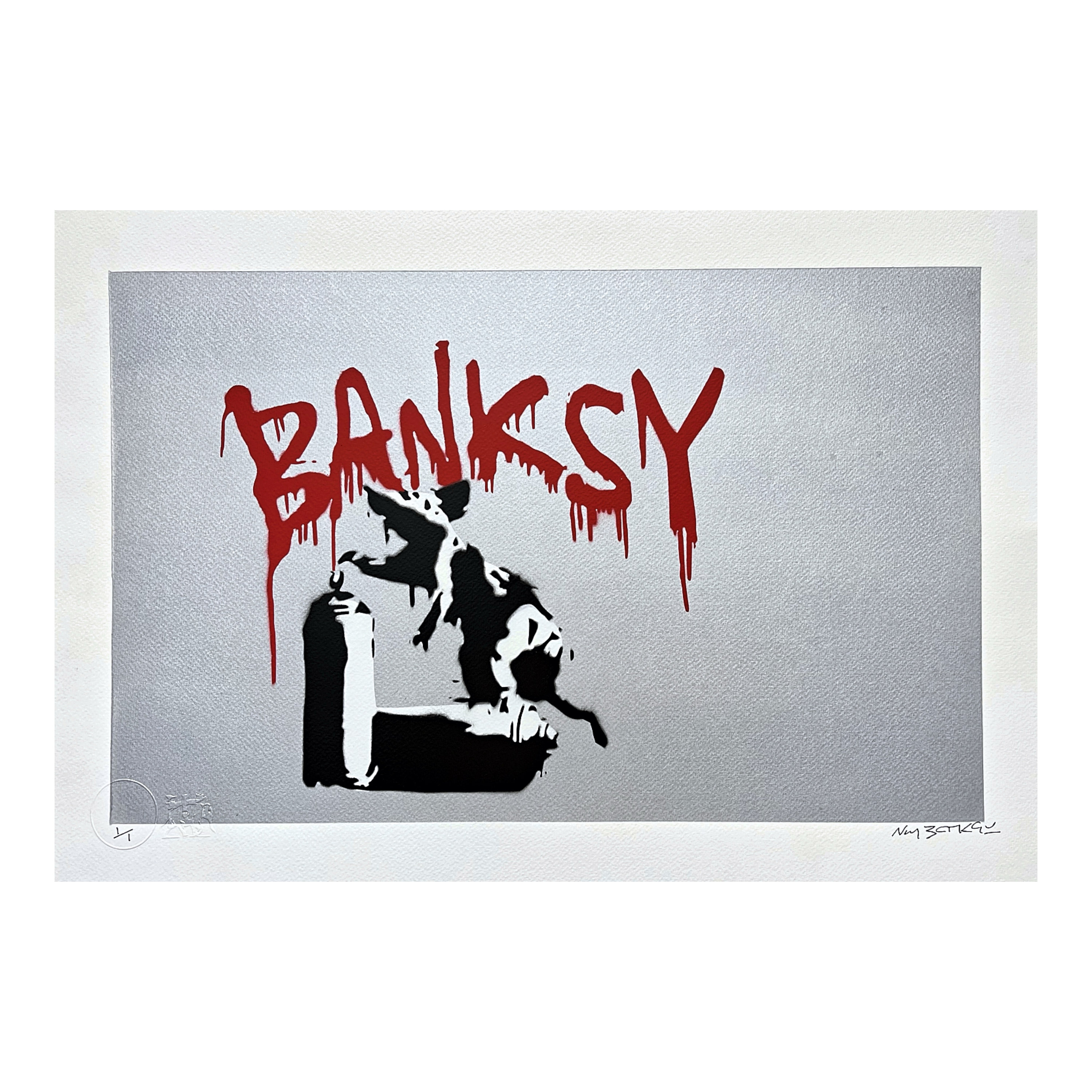 BANKSY/NOT BANKSY - Rat With Spray Cans - Original Spray Paint