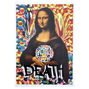 DEATH NYC - Mona Lisa com flores - assinada, certificado (coa), edição limitada, datada, 32 x 45 cm,#deathnyc #arte #giclée #impressão #assinada