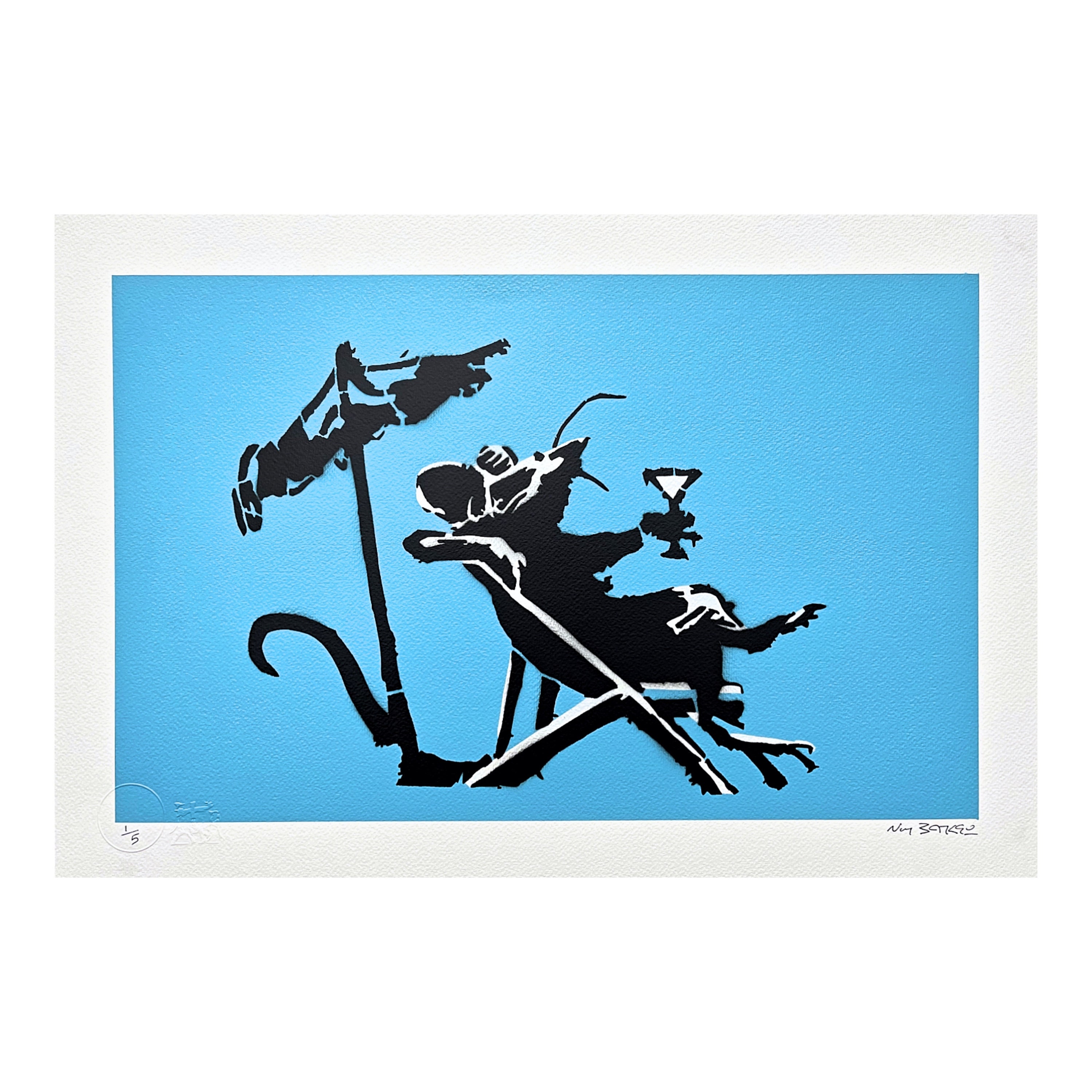 BANKSY/NOT BANKSY - Rat Drinking Cocktail - Original Spray Paint