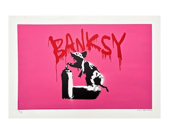 BANKSY/NOT BANKSY - Rat With Spray Cans - Original Spray Paint