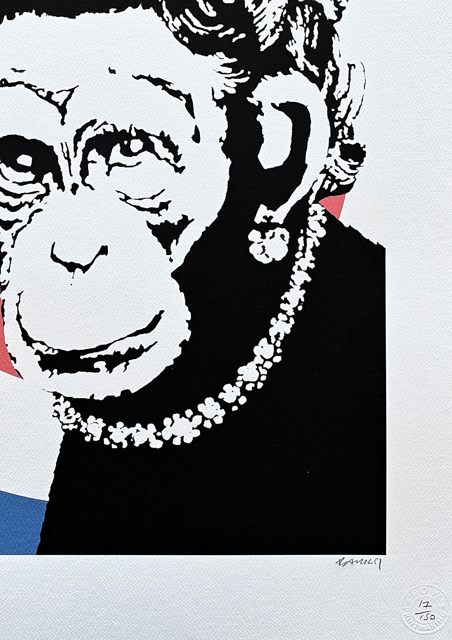 BANKSY - Monkey Queen - Numbered Edition 17/150, 50 X 70 Cm