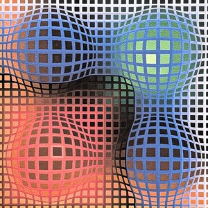 VICTOR VASARELY - Vega Arny - firmado, certificado, edición limitada 77/500, 35 x 50 cm #victorvasarely #artprint #artwall #opart imagen 2