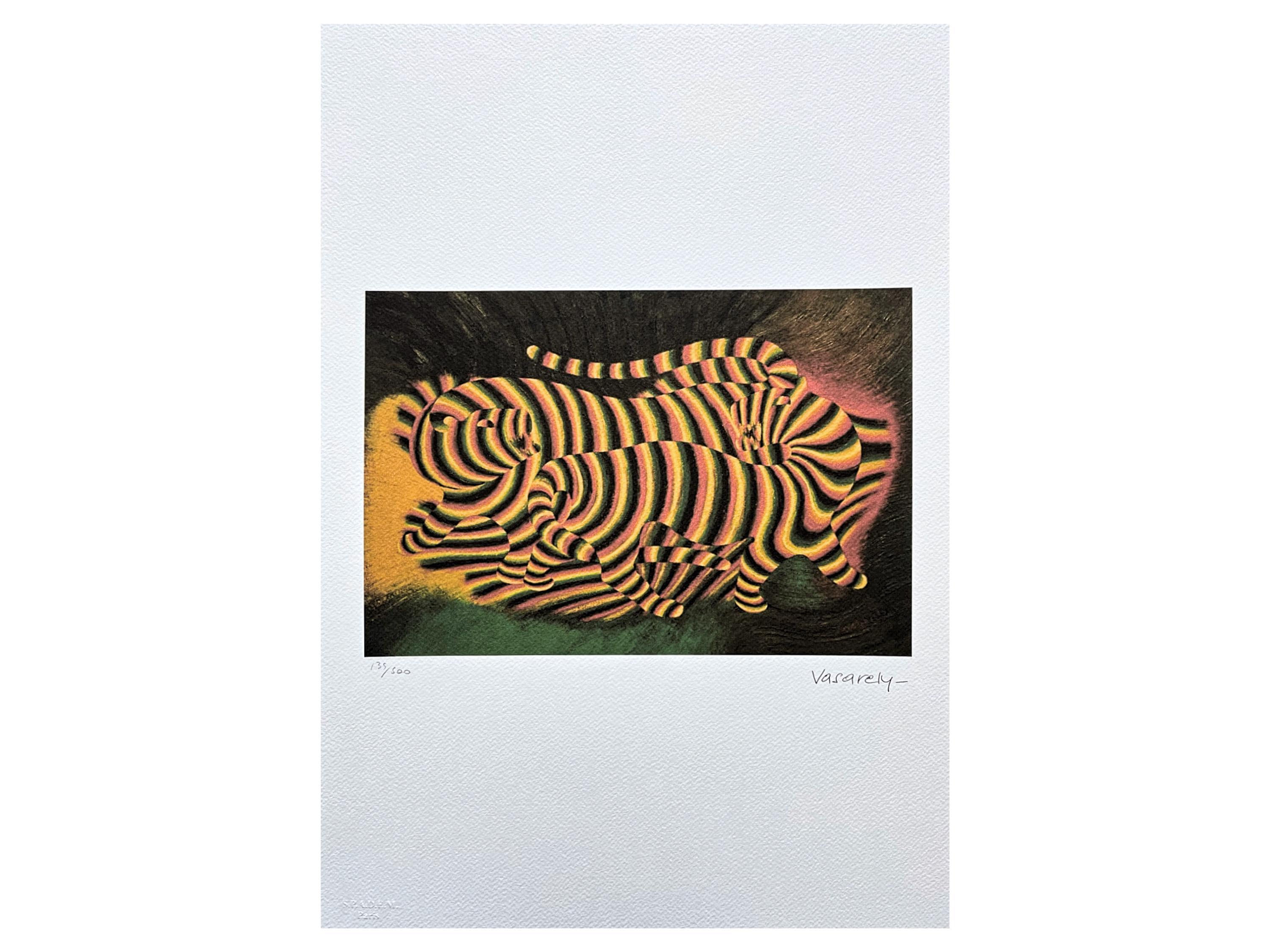 VICTOR VASARELY (after) - Two Tigers - Signed, Numbered Edition