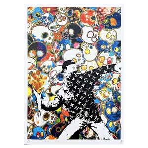 DEATH NYC - Banksy Flower Thrower - assinado, certificado (coa), edição limitada, datado, 32 x 45 cm, #deathnyc #arte #giclée #impressão #assinado