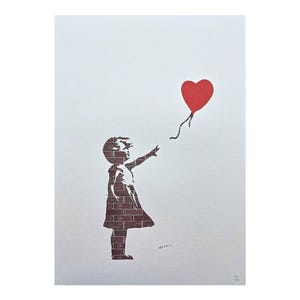 BANKSY - Chica con globo - edición numerada 136/150, 50 x 70 cm, #banksy #artprint #streetart #banksyart #artwall