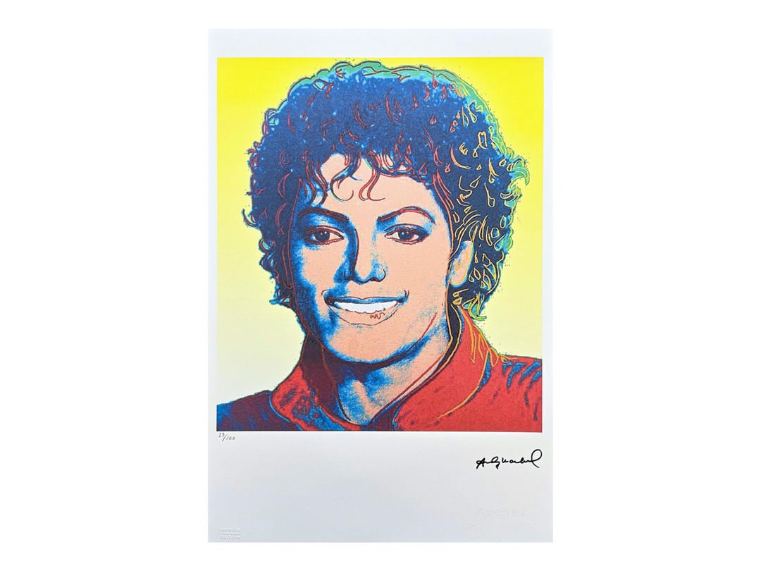マイケル・ジャクソン(MJ)のサイン入りイラスト・Andy Warhol 作 マイケル・ジャクソン(MJ)のサイン入りイラスト・Andy Warhol 作