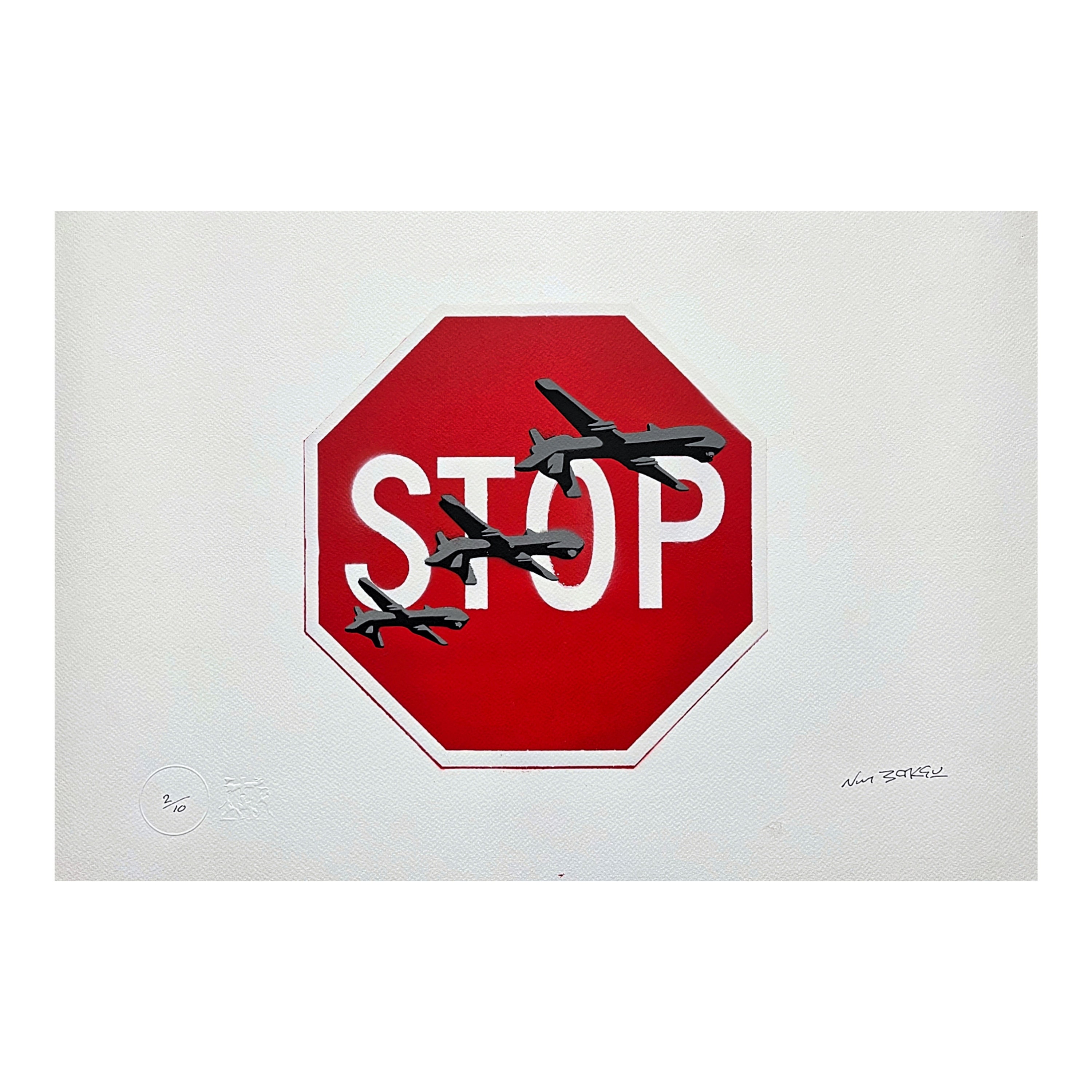 BANKSY/NOT BANKSY - Stop Drones - Original Spray Paint