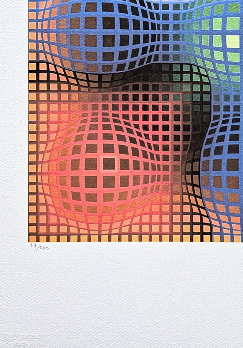 VICTOR VASARELY - Vega Arny - firmado, certificado, edición limitada 77/500, 35 x 50 cm #victorvasarely #artprint #artwall #opart imagen 3