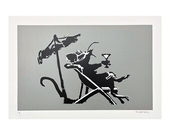 BANKSY/NOT BANKSY - Rat Drinking Cocktail - Original Spray