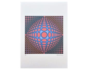 VICTOR VASARELY - Vega arny - signed, numbered edition 162/500, 35 x 50 cm, #victorvasarely #artwall #artprint #opart #artgift