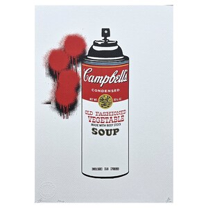 DEATH NYC - Campbell's Soup Spray - assinado, certificado, numerado - edição limitada, datado, 32 x 45 cm, #deathnyc #arte #giclée #assinado