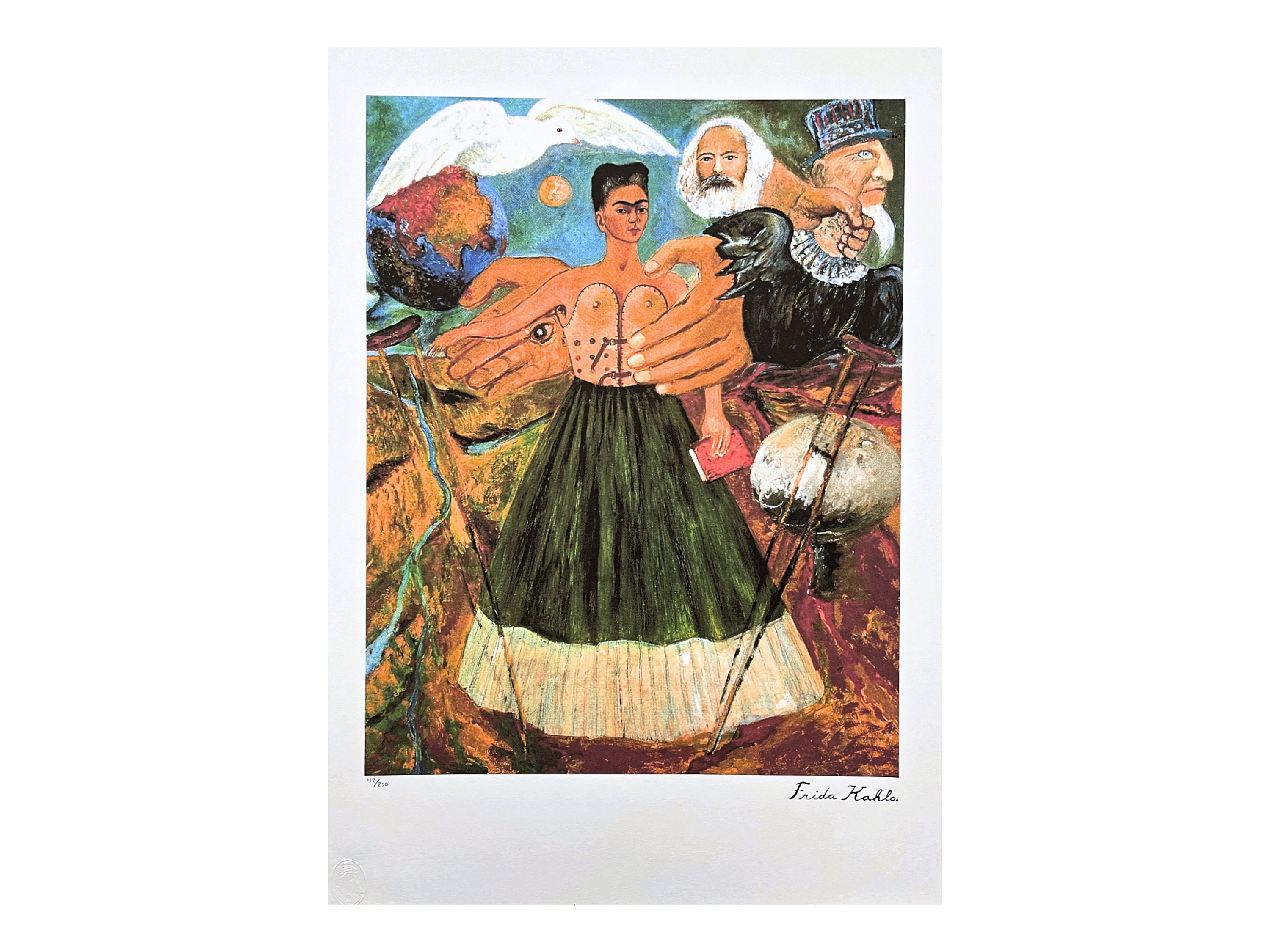 FRIDA KAHLO (after) - El Marxisme - Signed, Certificate + Photo
