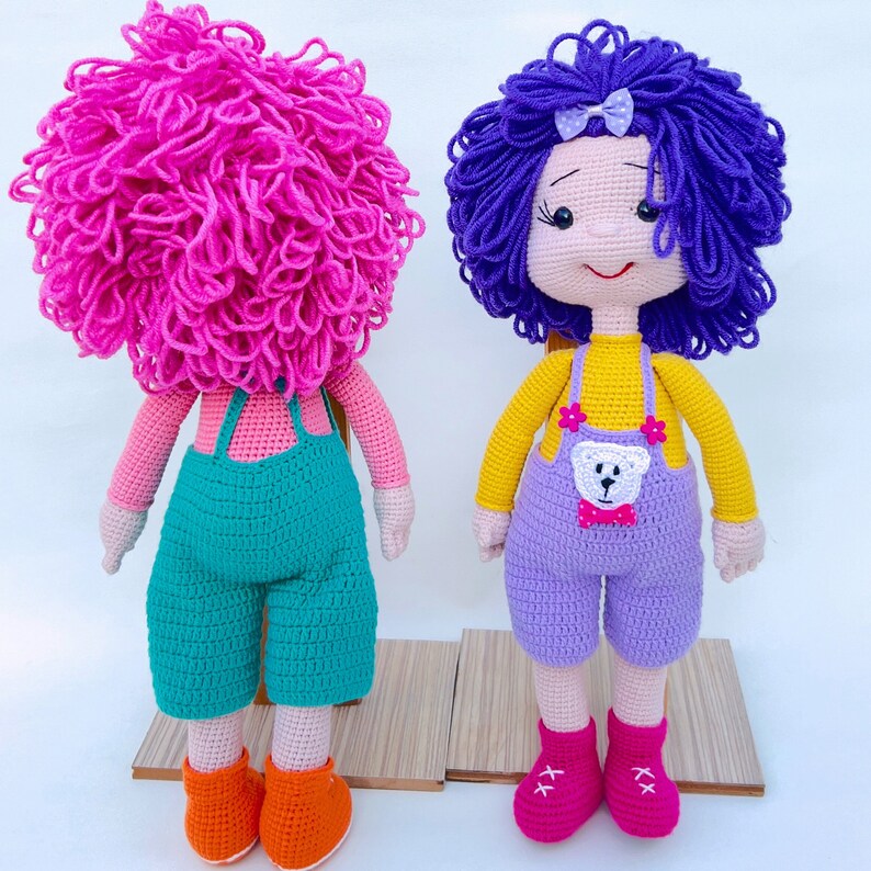 Customized Crochet Doll With Shiny Hair & Dress, Finished Crochet Doll